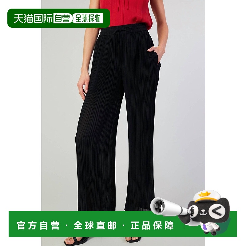 自营current air黑色Plisse阔腿长裤-黑色 美国奥莱直发