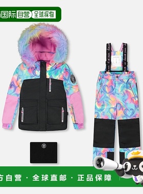 自营deux par deuxTwo-Piece Play Snowsuit Rainbow Heart Print