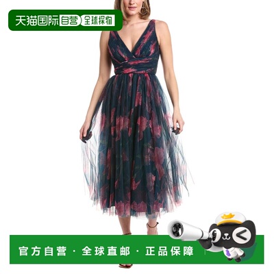 自营Rene Ruiz Sleeveless Plunging Neckline Textured Gown - b