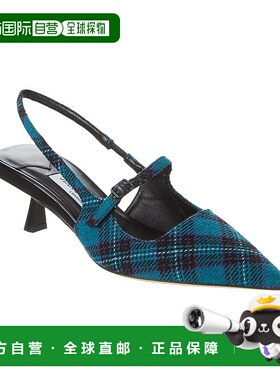 自营 Jimmy Choo Didi 45 格纹露跟高跟鞋 - 蓝色 美国奥莱直发