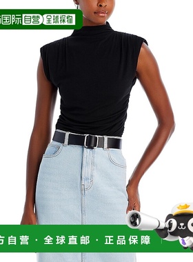 自营veronica beardLossa 女式高领褶皱套头衫 - 黑色 美国奥莱直