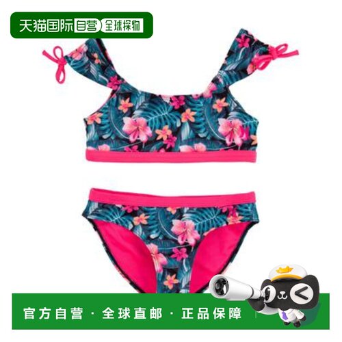 自营Girls Hurley 2-Piece Set Multi UPF 50+ Crop Top Tankini