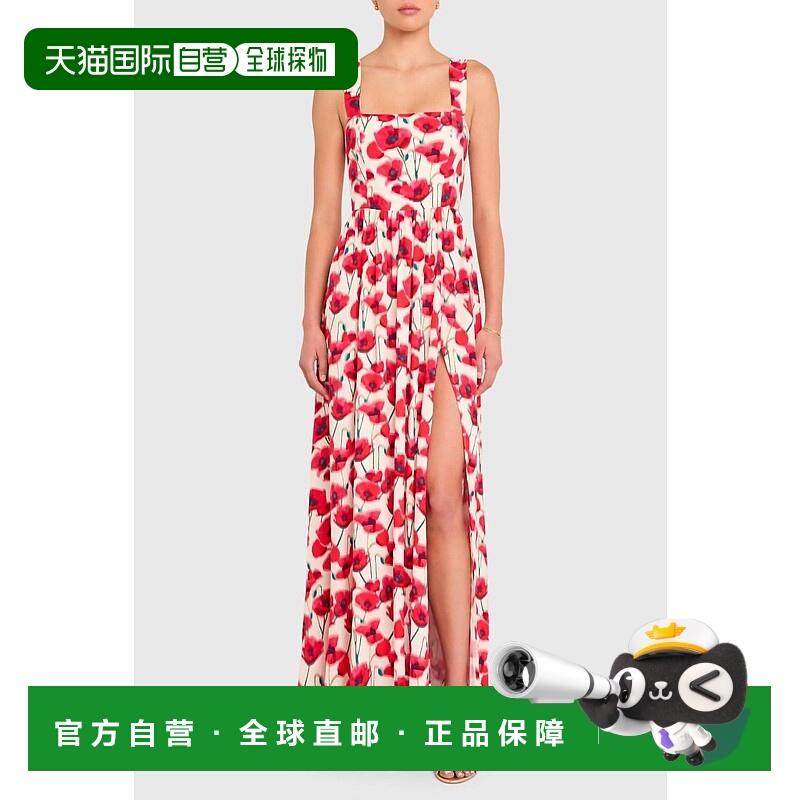 自营amanda uprichardFlorence Square Neck Maxi Dress In Poppy