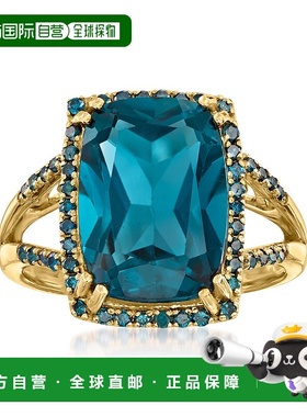 自营 ross-simons罗斯-西蒙斯伦敦蓝托帕石和 . 14 克拉黄金蓝色