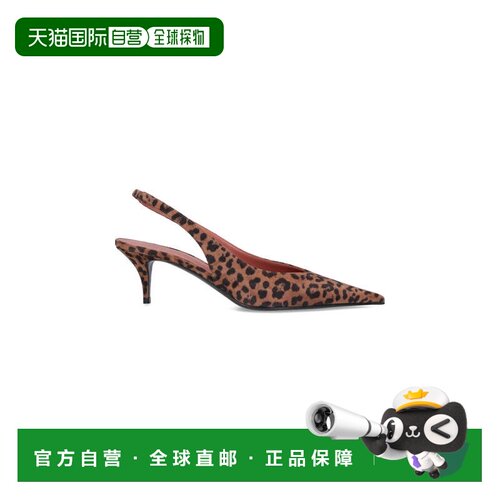 自营amina muaddi“Anok” 马背高跟鞋，棕色小牛皮-棕色 美国奥