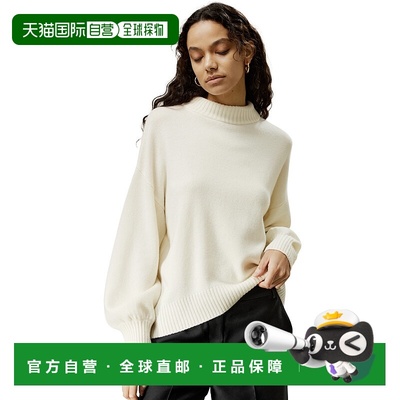 自营lilysilkDrop shoulder Wool Sweater for Women - white 美