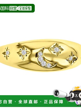 【美国直邮】macy's 通用 戒指纯银月亮镀金珠宝锆石手表