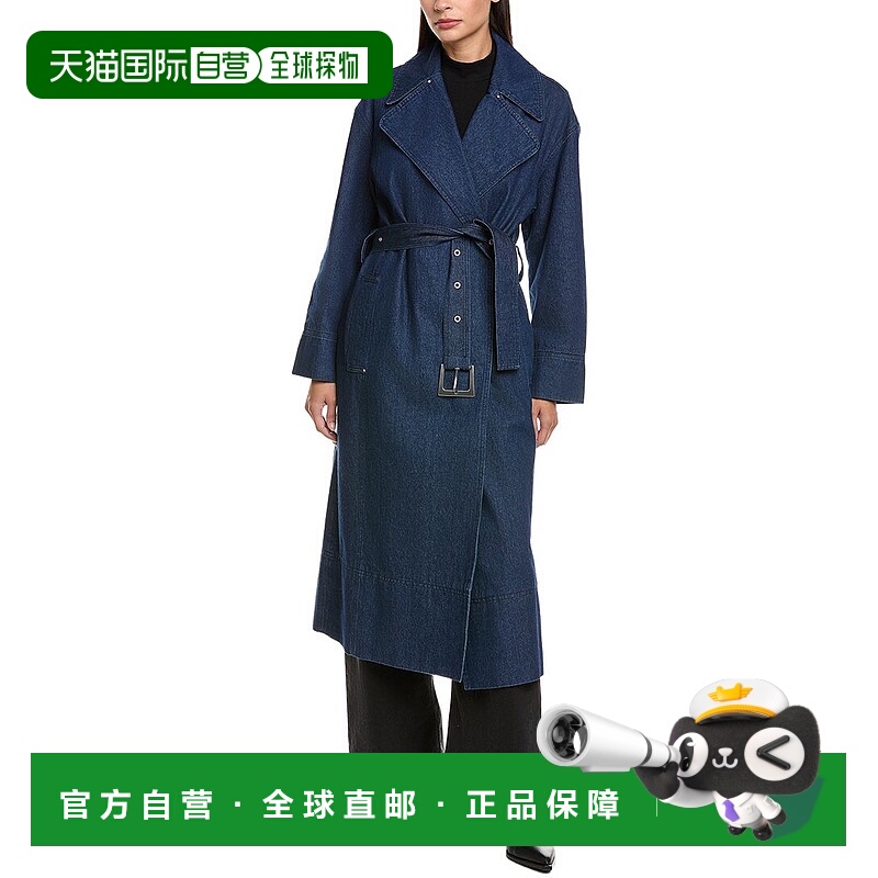 自营Apparis Tate Denim Trench Coat - Blue 美国奥莱风衣直发