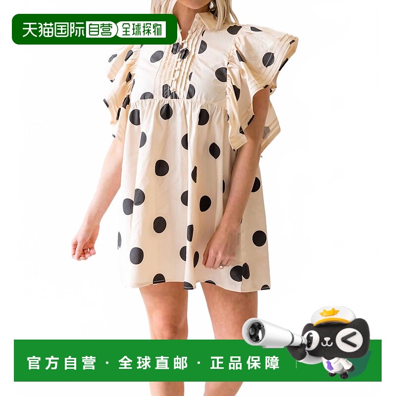 自营bibiTerra Polka Dot Ruffled Dress - polka dot 美国奥莱直