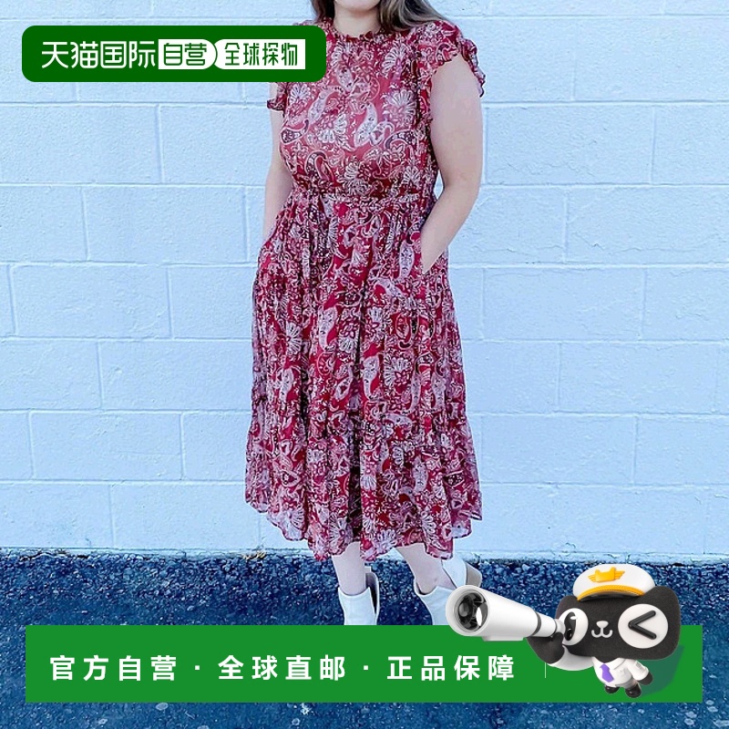 自营 blu pepperRuby Dress In Red/gold red/gold 美国奥莱直发