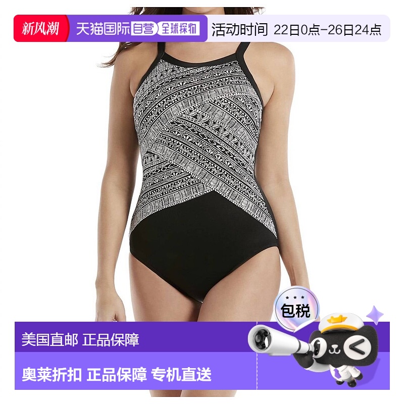 自营 miraclesuit条纹 Zephyr 高领带钢圈连体泳衣 Castaway - ca
