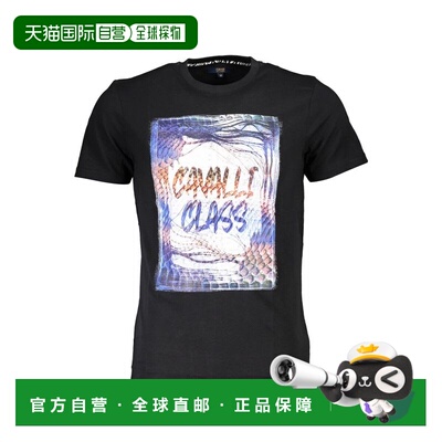 自营Cavalli Class Cotton Men's Men's T-Shirt - black 美国奥