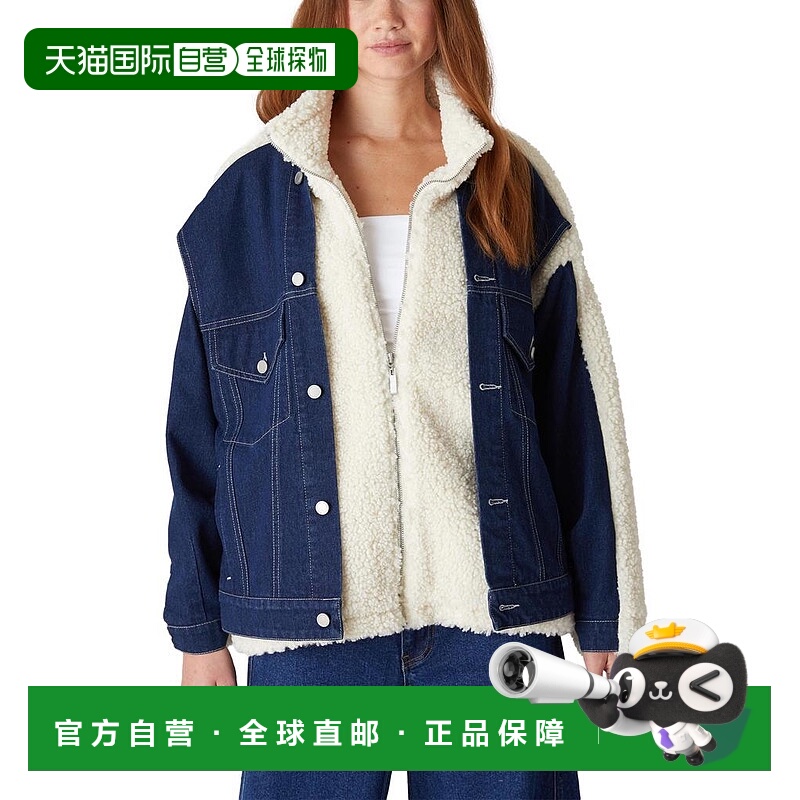 1h可退 【美国直邮】blank nyc 女士 外套牛仔羊羔绒夹克