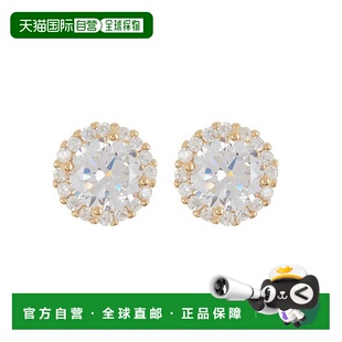 自营 Adornia Swarovski 水晶光环耳环14k黄金.925纯银 美国奥莱