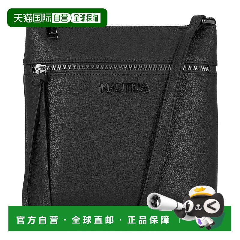 自营Nautica拉链斜挎包-黑铁洗 美国奥莱直发