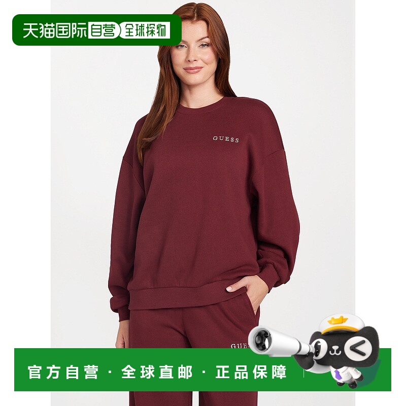 自营guessConstance Logo Crewneck - petite syrah 美国奥莱直发