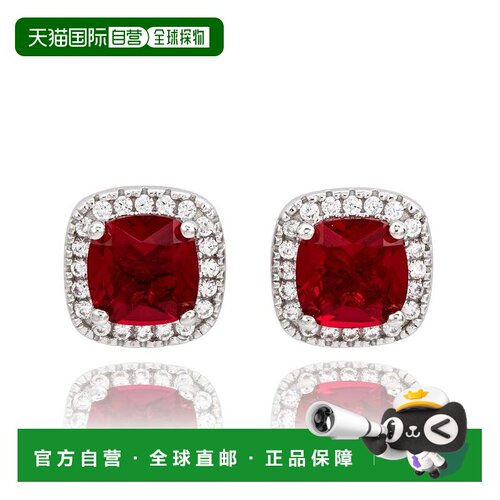 自营Suzy Levian White Sterling Silver Cushion Cut White Cubi