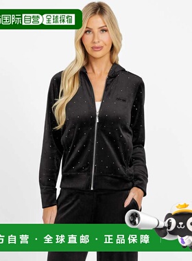 自营guessNess Full-Zip Top - black 美国奥莱直发外套夹克