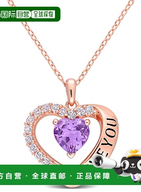 自营 Mimi & Max 1 5/8 克拉 TGW 紫水晶和白色托帕石心形“我爱