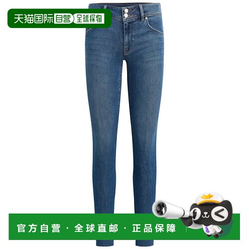 自营hudson jeans哈德逊牛仔裤Collin中腰紧身脚踝牛仔裤-薄雾 美