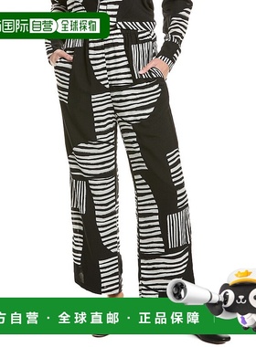自营 Gracia Mismatch Line Pattern Pajama Pant - black 美国奥
