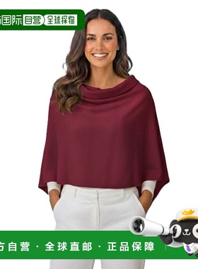 自营in2Cashmere Classic Topper - maroon 美国奥莱直发