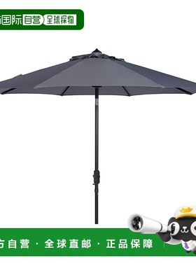 自营 safavieh抗紫外线 Ortega 9 英尺自动倾斜曲柄伞 - 灰色 美