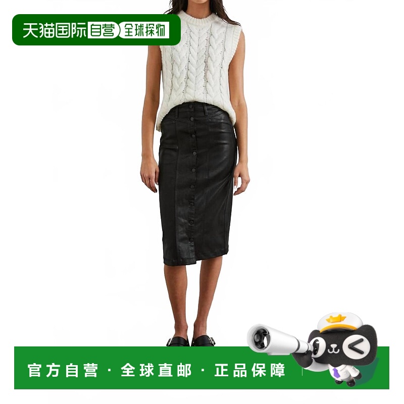 自营railsBroadway Midi Skirt In Coated Noir - coated noir 美