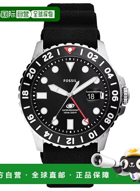自营Fossil Men's GMT Black Dial Watch - black 美国奥莱直发