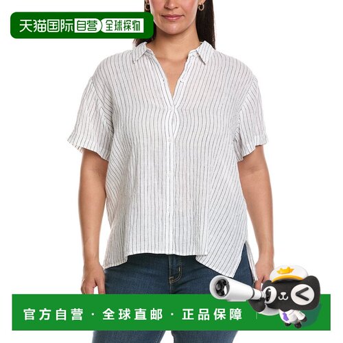 美国直邮自营EILEEN FISHER Plus经典领衬衫-白色 美国奥莱直发