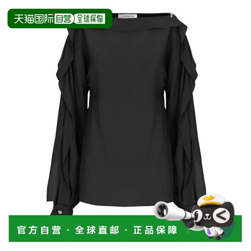 自营lanvin黑色上衣-黑色长袖上衣-黑色Volant Silva 美国奥莱直