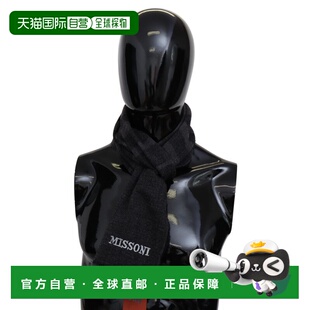自营Missoni Wrap Scarf blac Neck Unisex Wool Striped Men