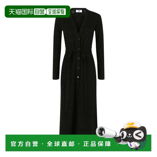 自营m missoniZig Zag Patterned Sweater Dress - black 美国奥