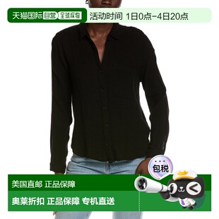 自营Bella Dahl Rounded Hem Button Down Shirt - black 美国奥