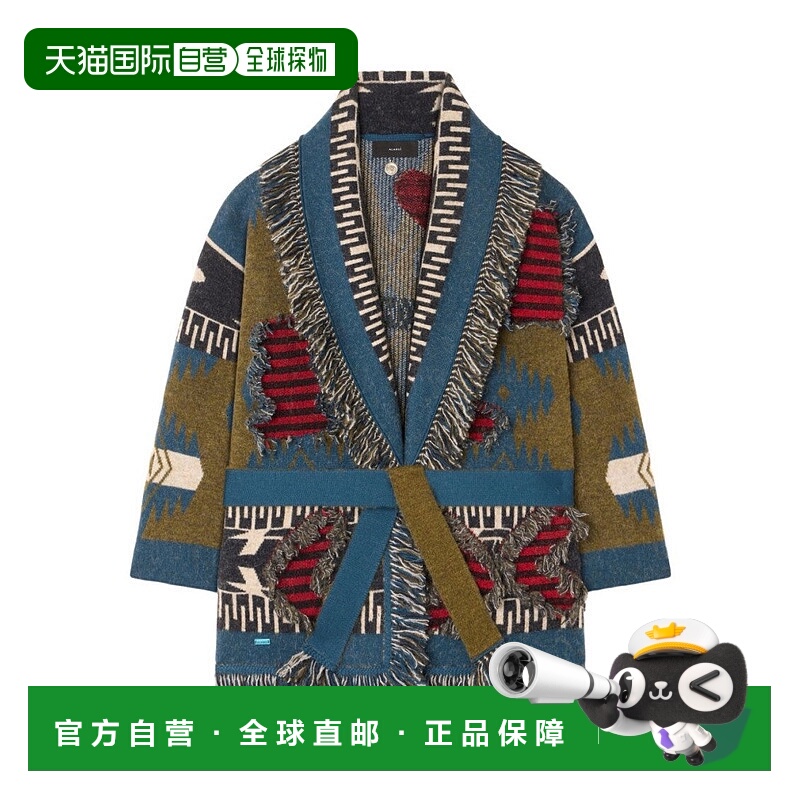 自营alanui大胆折衷针织毛衣，带披肩领-灰色 美国奥莱直发