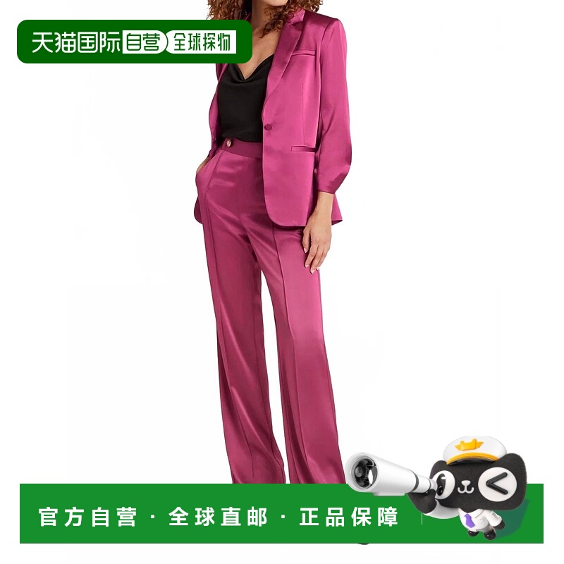 自营 cinq a septRainer中腰阔腿裤在黑暗Ube-深色Ube 美国奥莱直