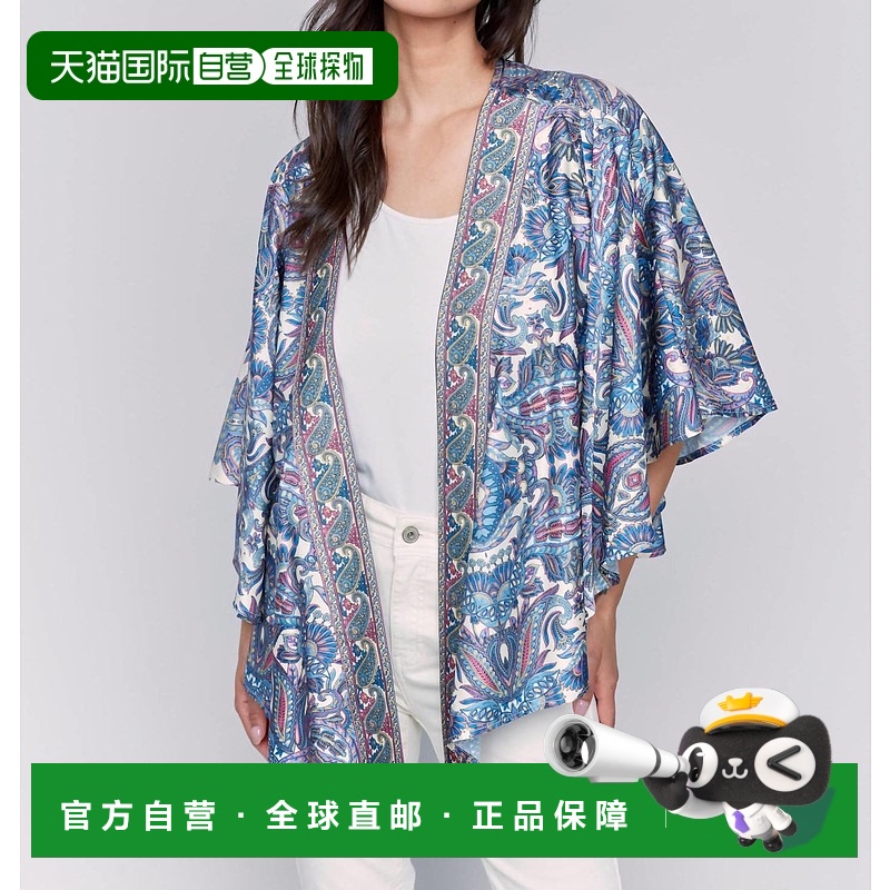 自营 charlie b羊绒印花缎和服 美国奥莱直发