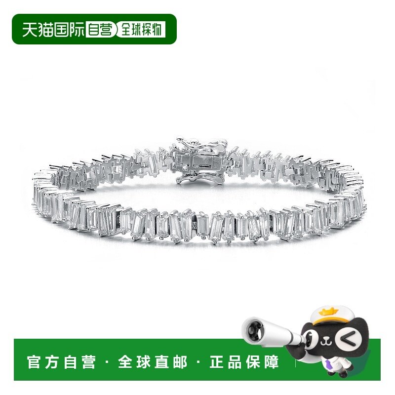 自营 geneviveGa 纯银镀铑透明立方氧化锆网球手链 - 银 美国奥莱,饰品/流行首饰/时尚饰品新,手镯,淘宝优惠券,粉丝福利购,淘宝优惠卷