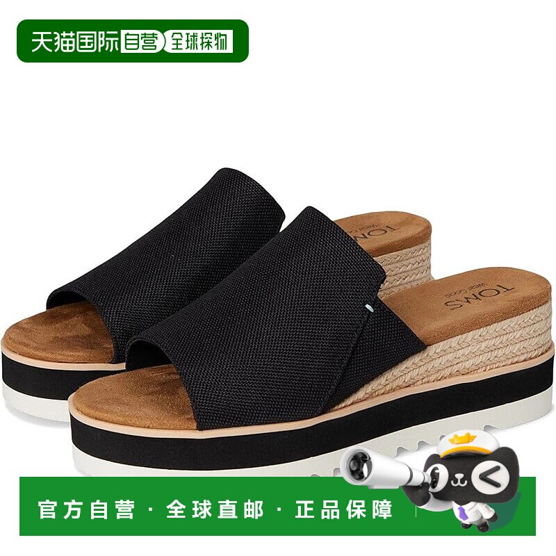 自营Toms Diana 10019736 Sandal Women's Black Canvas Wedge He