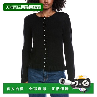 自营CeCe Ruffle Edge Cardigan - black 美国奥莱直发开衫