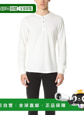 自营 Rag & Bone Standard Issue 男士基本款亨利衫纯色白色长袖