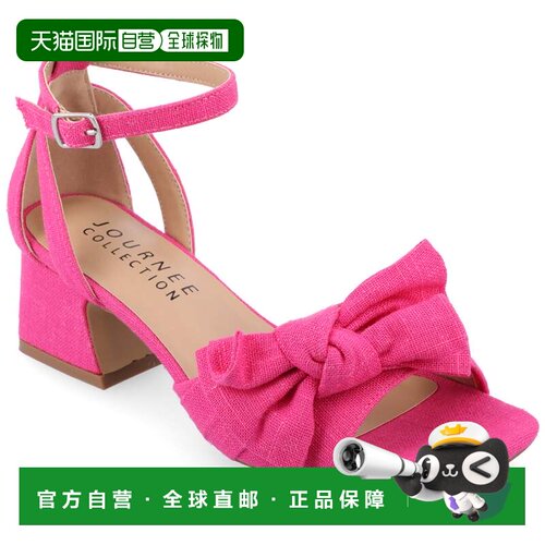 自营journee collectionJournee女式Zevi中宽连衣裙凉鞋-艳粉色