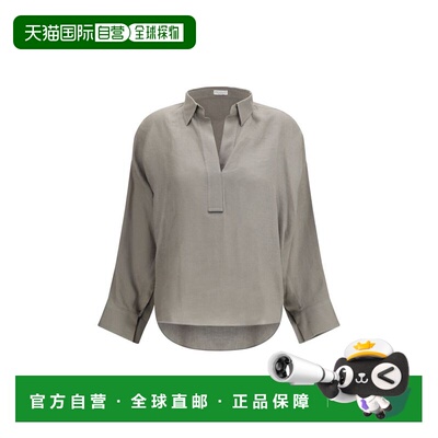 自营Brunello Cucinelli Linen Women's Blouse - bicolor 美国奥