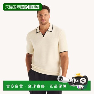 自营Nautica Mens Big & Tall Tipped Textured Sweater Polo - a