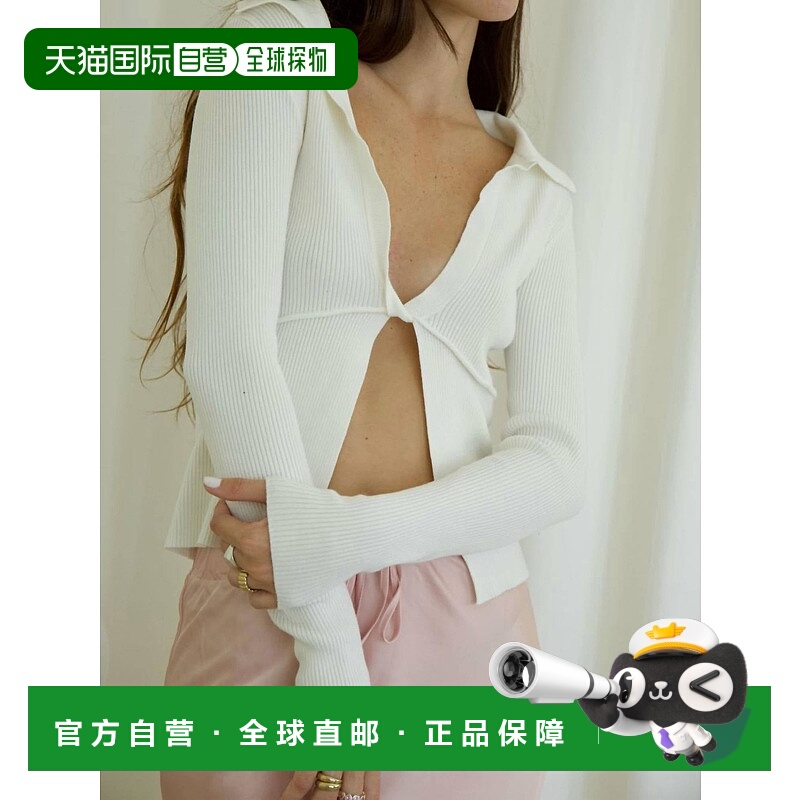 自营 papermoonLea Twist前毛衣象牙色针织上衣 美国奥莱直发