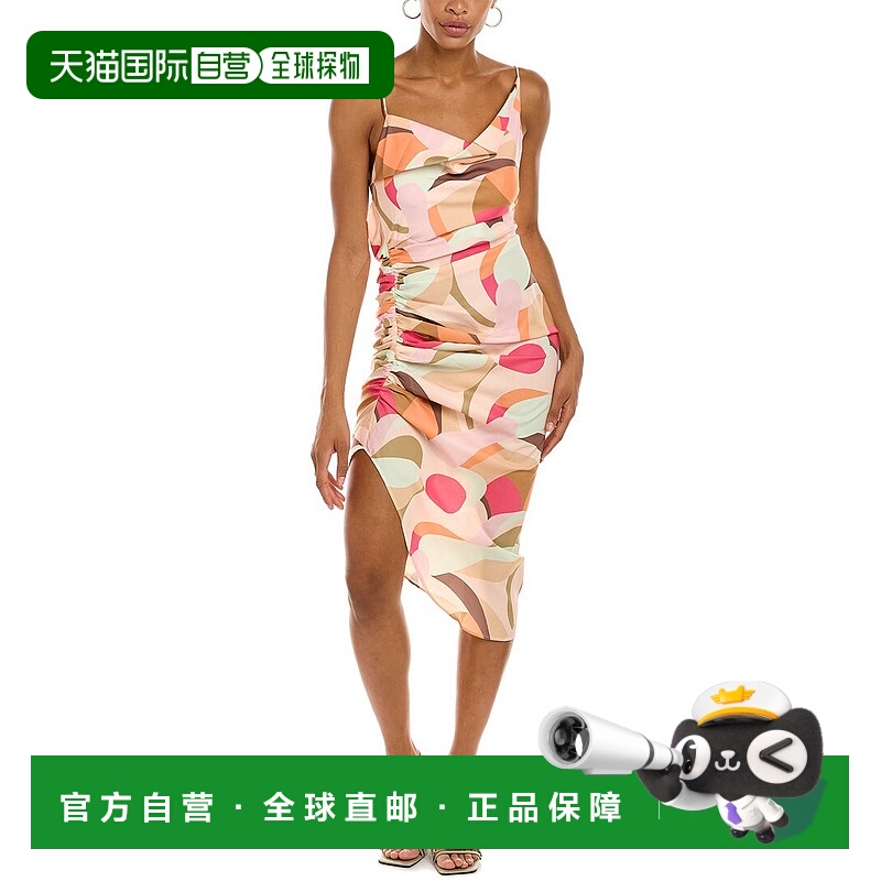 自营C/MEO COLLECTIVE 褪色中长早秋新款连衣裙 橙色 美国奥莱直