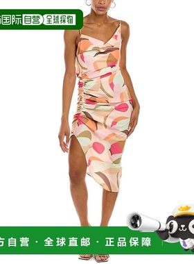 自营C/MEO COLLECTIVE 褪色中长早秋新款连衣裙 橙色 美国奥莱直