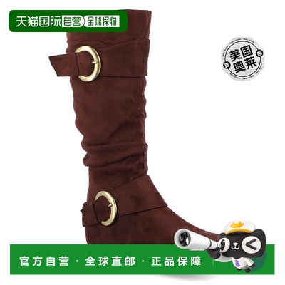 Journee Collection 女式 Jester-01 靴子 - 棕色 【美国奥莱】直