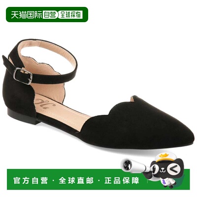 自营Journee Collection Lana Flats Women's Black Pointed Toe