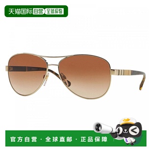 Full Rim Light 自营Burberry Frame Aviator Gold Sunglasses